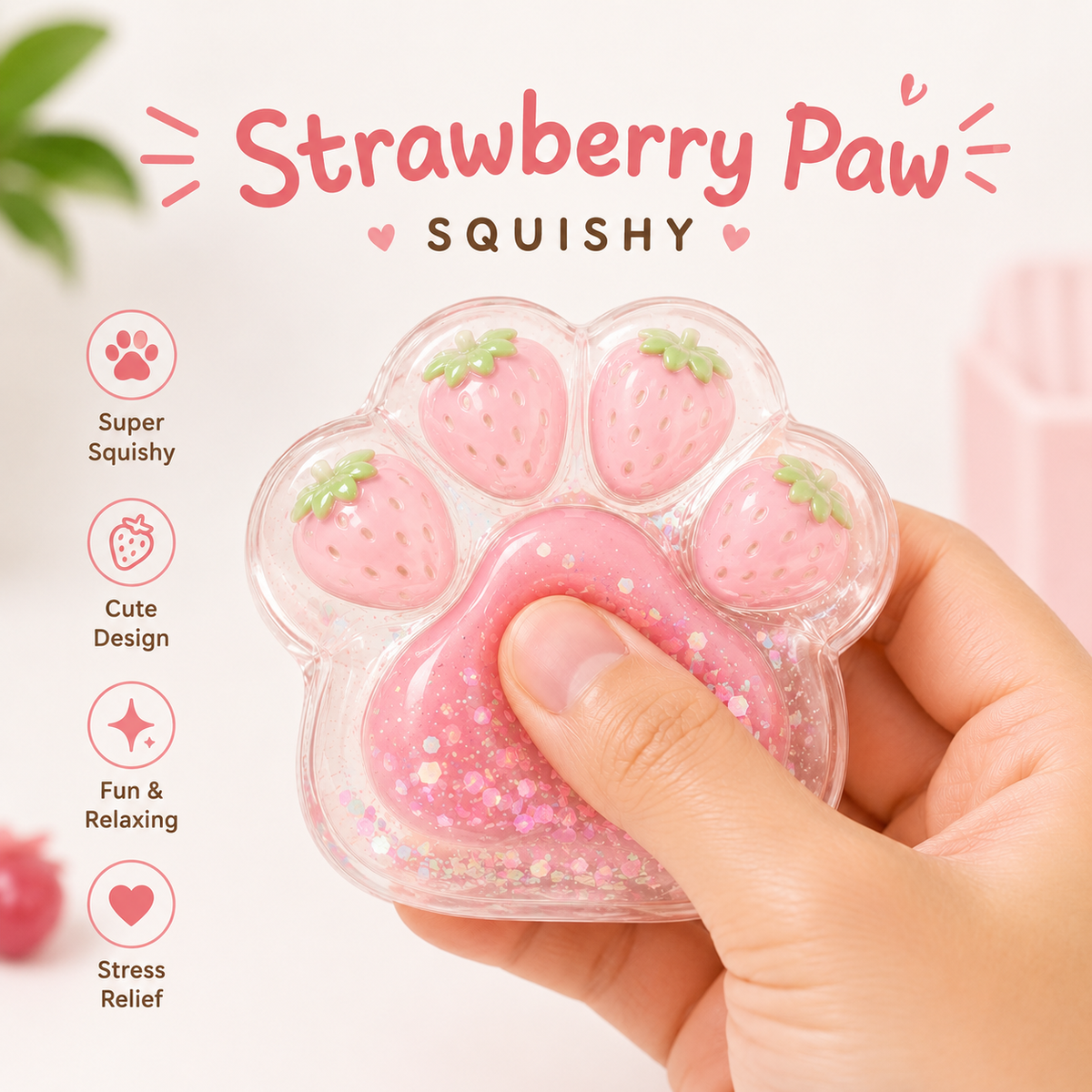 Strawberry Paw Squishy