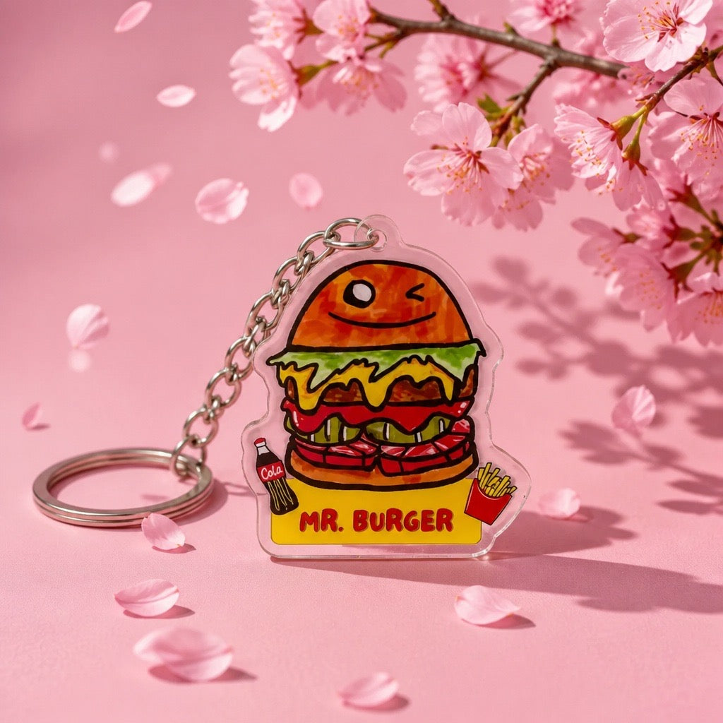 Mr. Burger Handmade Keychain