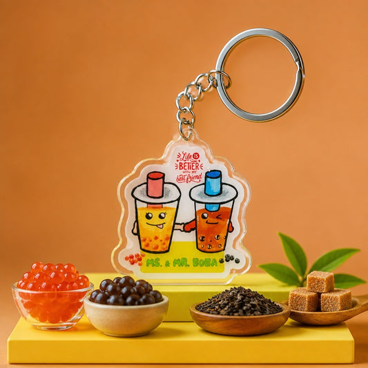 Ms. & Mr. Boba Handmade Keychain