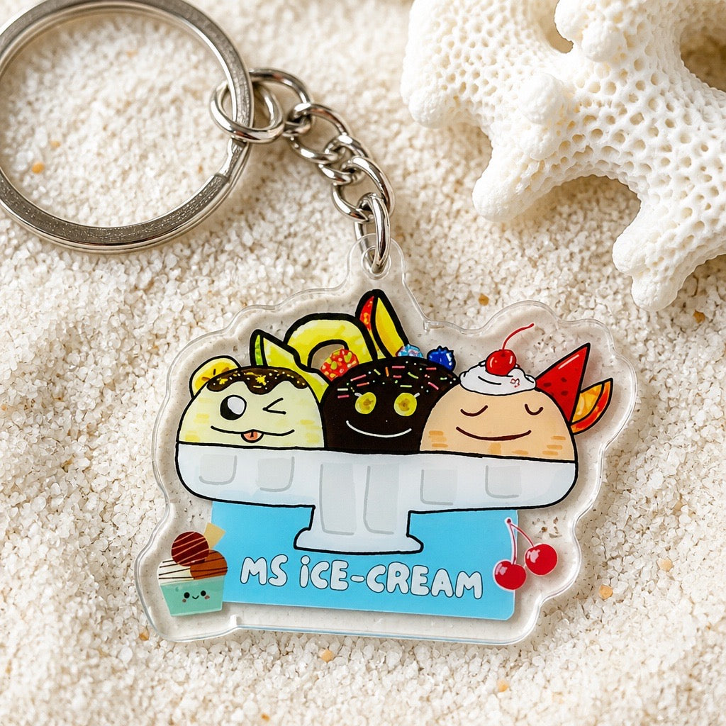 Ms. Ice-Cream Handmade Keychain