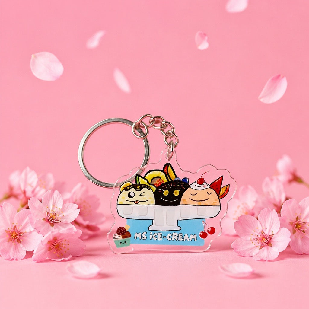 Ms. Ice-Cream Handmade Keychain