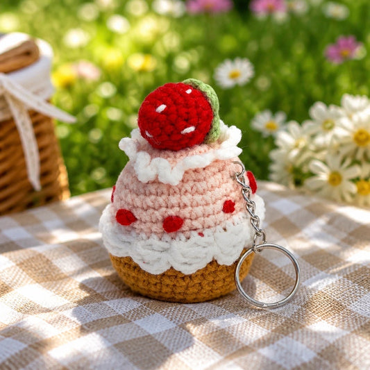 Handmade Crochet Cupcake Keychain Collection