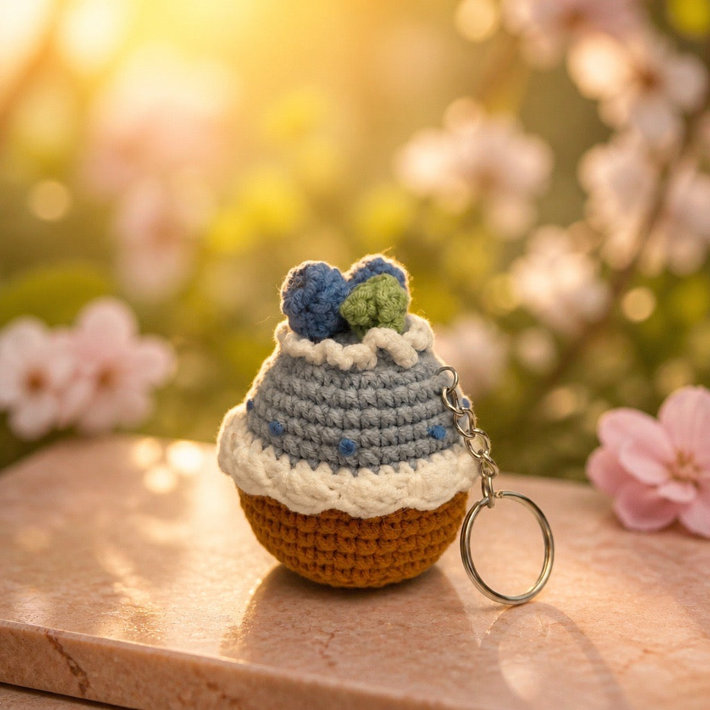 Handmade Crochet Cupcake Keychain Collection