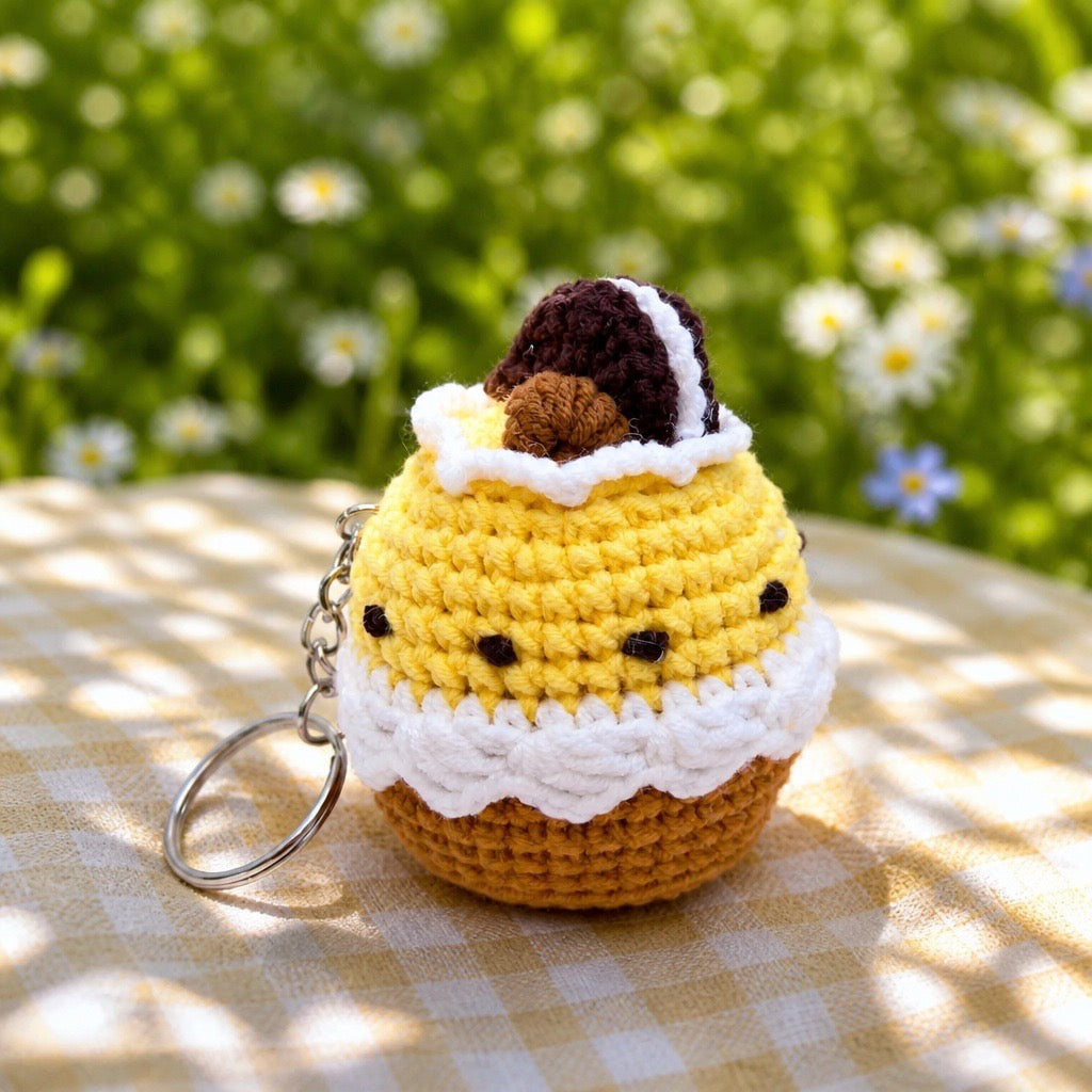 Handmade Crochet Cupcake Keychain Collection