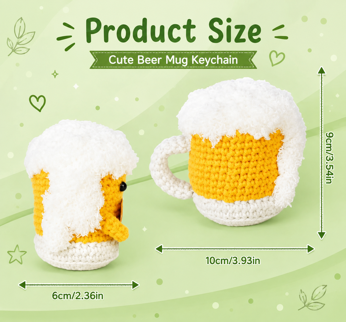 Beer Crochet Keychain  - “Don’t Worry, Beer Happy”