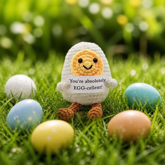 Positive Egg Crochet Keychain