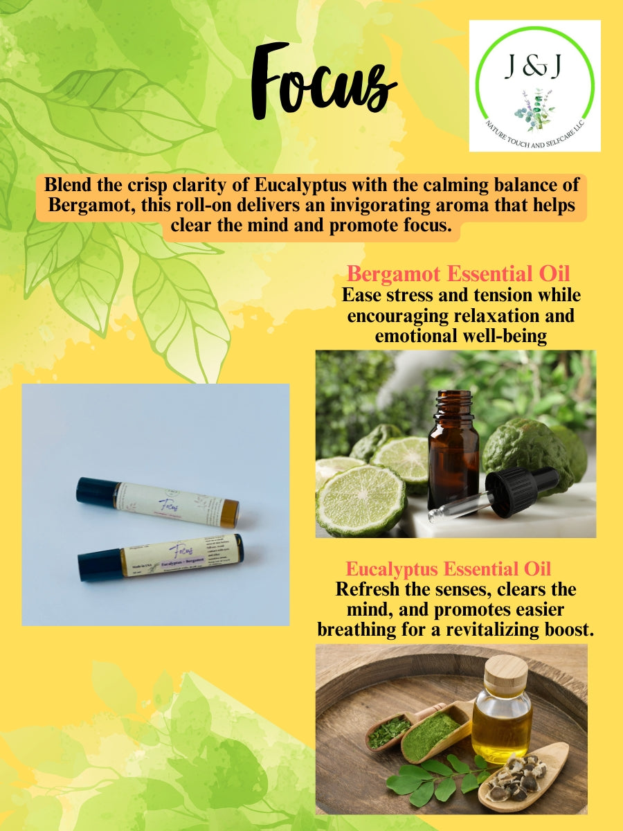 Focus Essential Oils Roll-On (Eucalyptus & Bergamot)