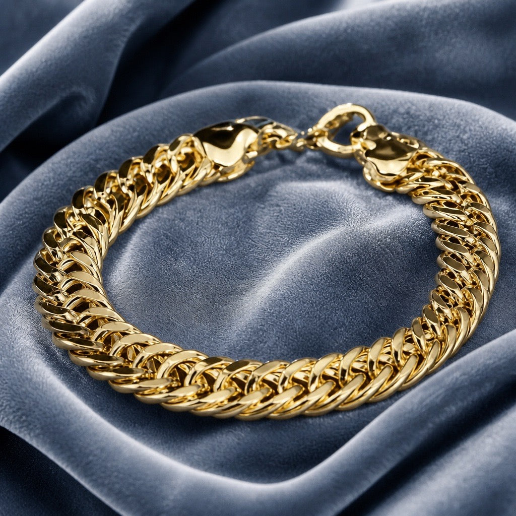 Unisex Stainless Steel 18K Gold Plated Bracelet