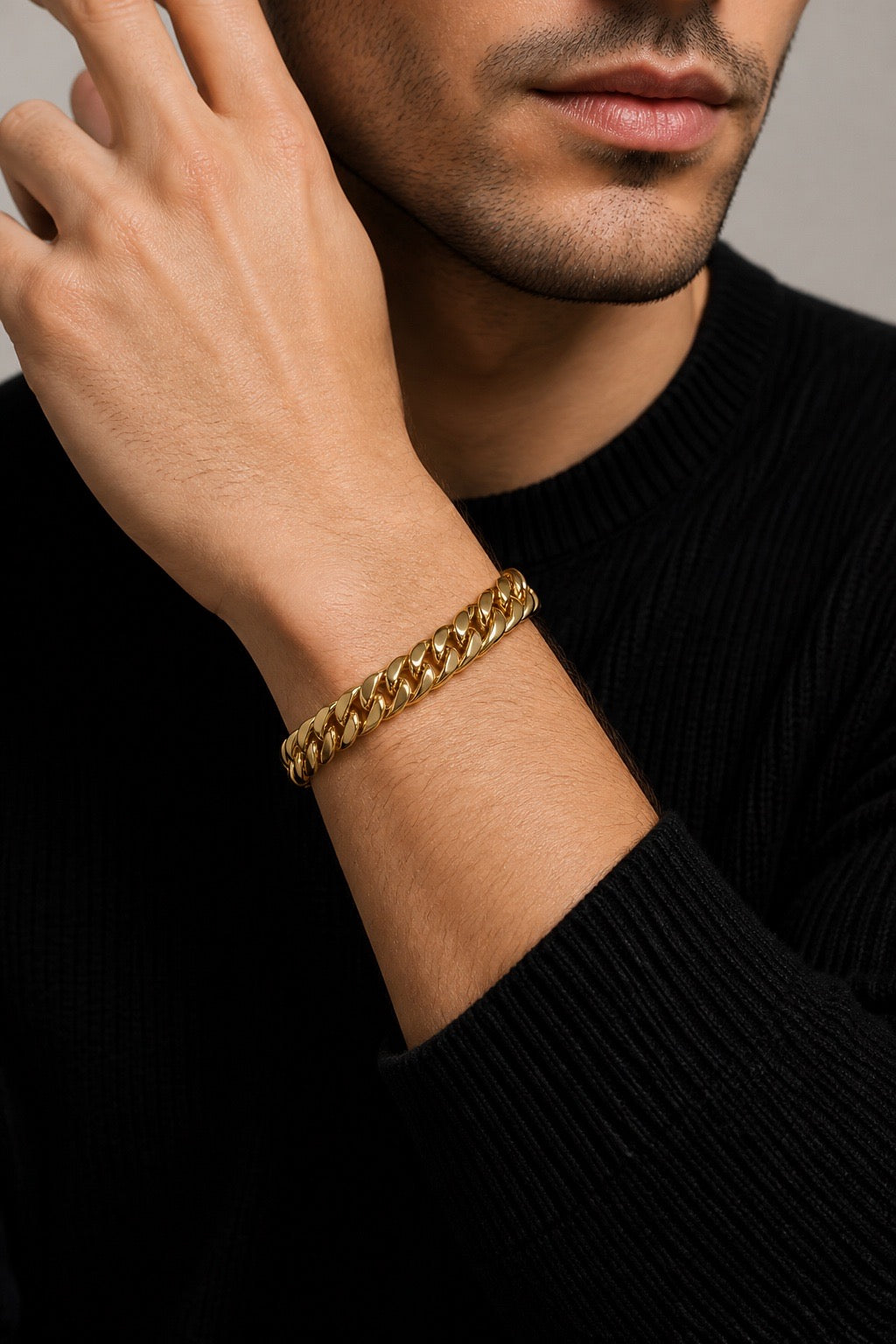 Unisex Stainless Steel 18K Gold Plated Bracelet