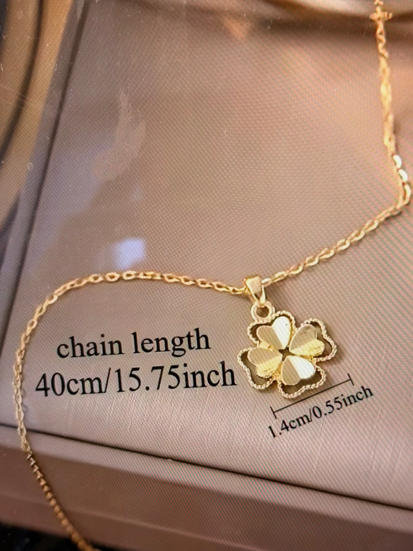 Stainless Steel 18K Gold Plated Four-Leaf Clover Necklace