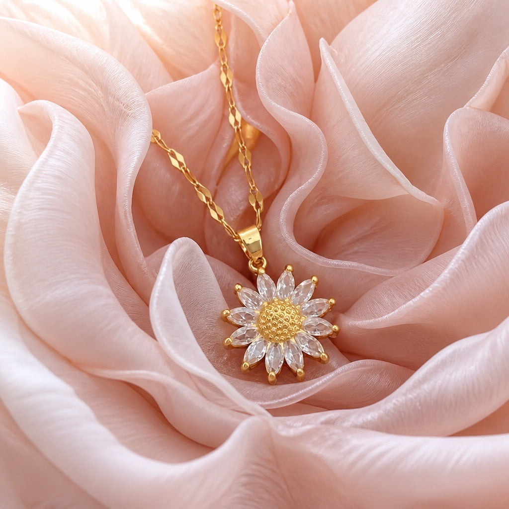 Stainless Steel Sunflower Necklace