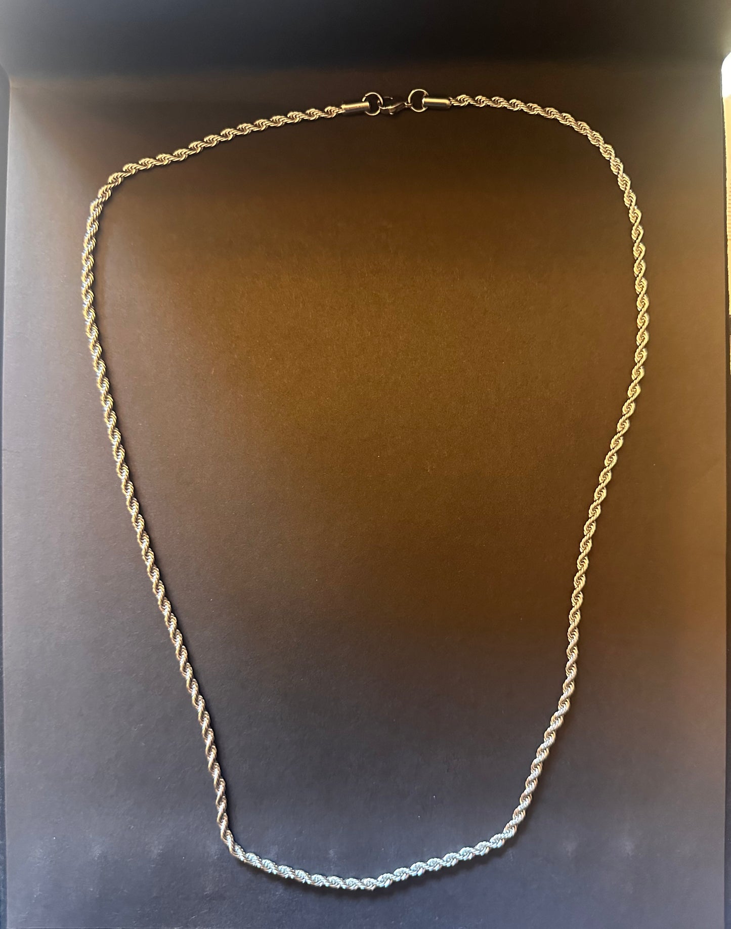 Unisex  Twisted Rope Stainless Steel Necklace - Silver