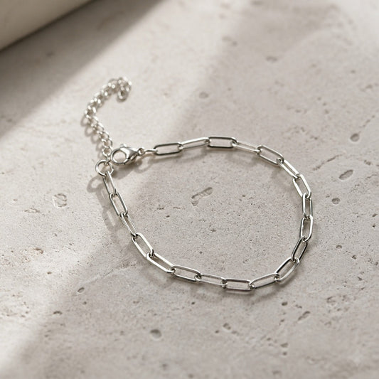 Stainless Steel Long Link Bracelet – Gold & Silver
