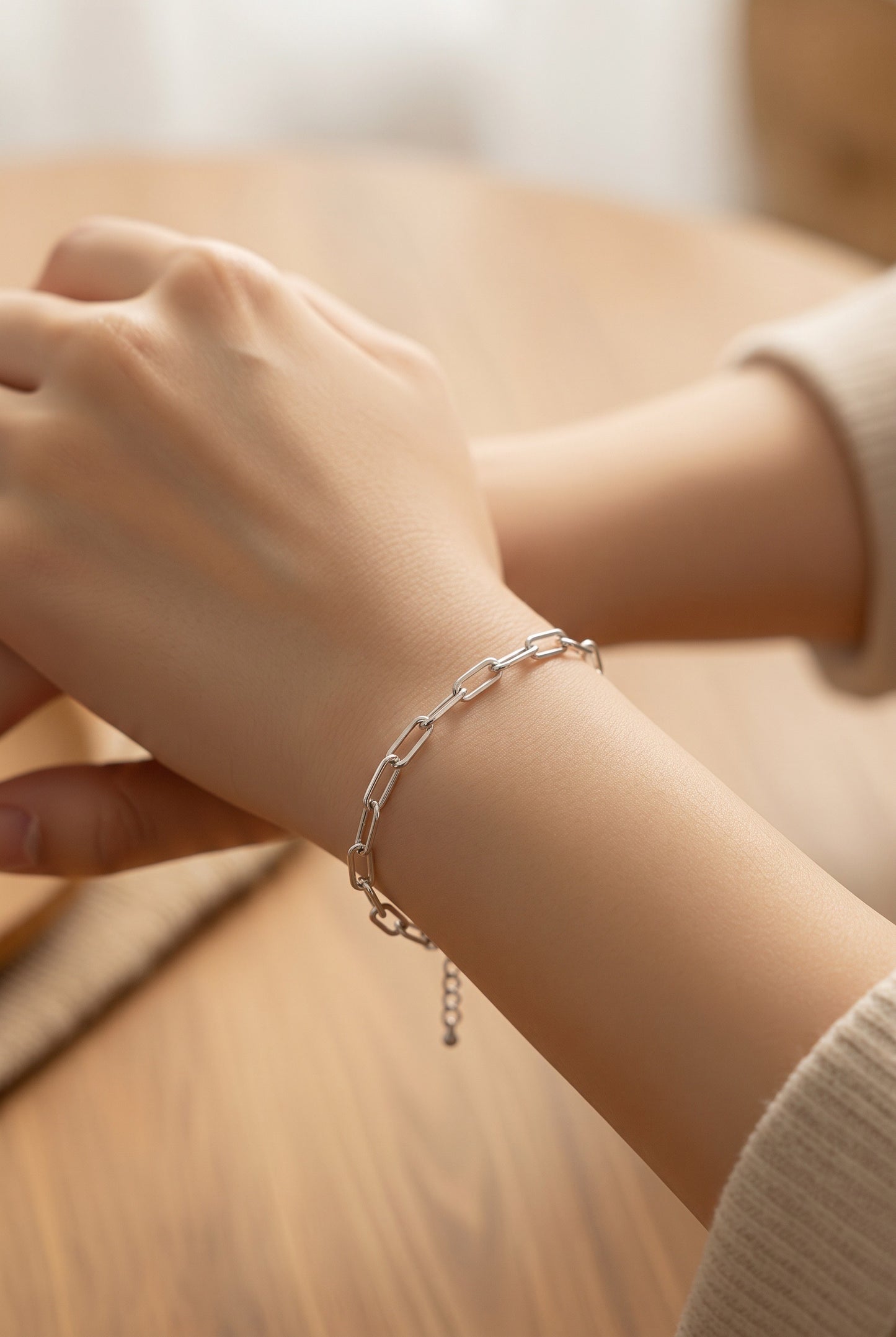 Stainless Steel Long Link Bracelet – Gold & Silver