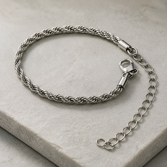 Stainless Steel Twisted Rope Bracelet – Gold & Silver
