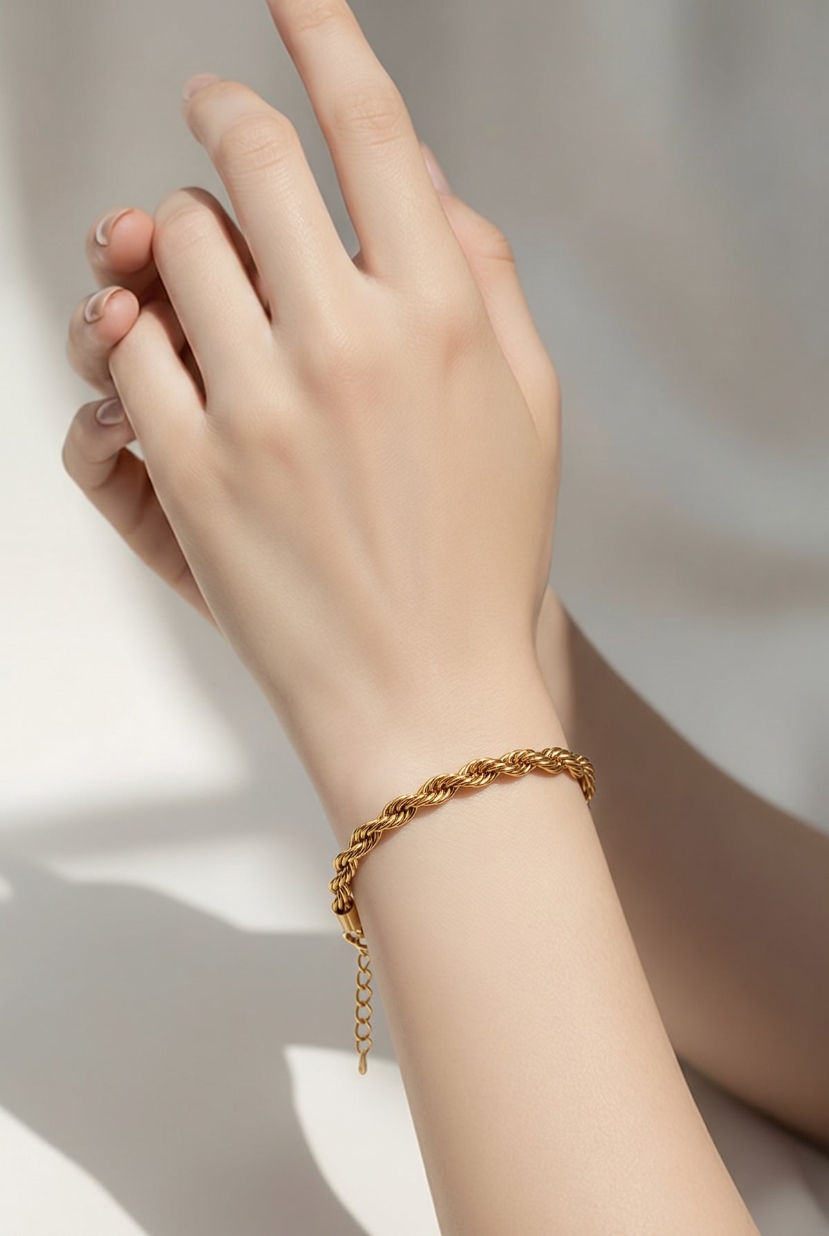 Stainless Steel Twisted Rope Bracelet – Gold & Silver