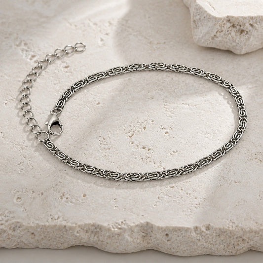 Stainless Steel Greek Key Bracelet – Gold & Silver