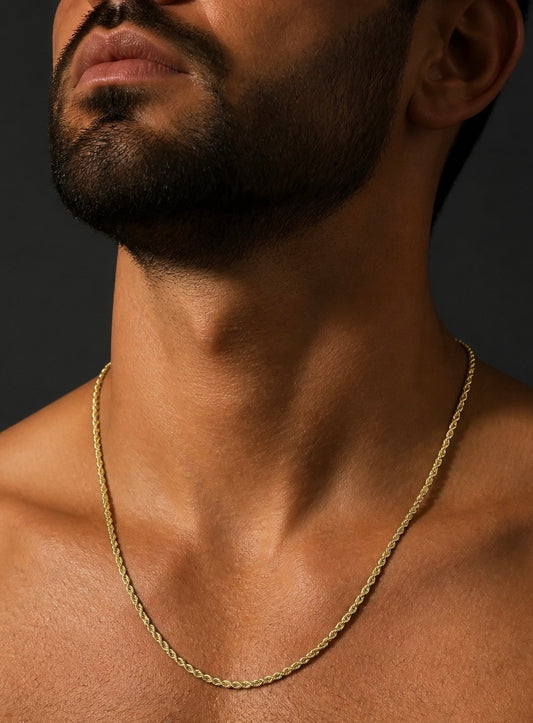 Unisex  Twisted Rope Stainless Steel Necklace - Silver
