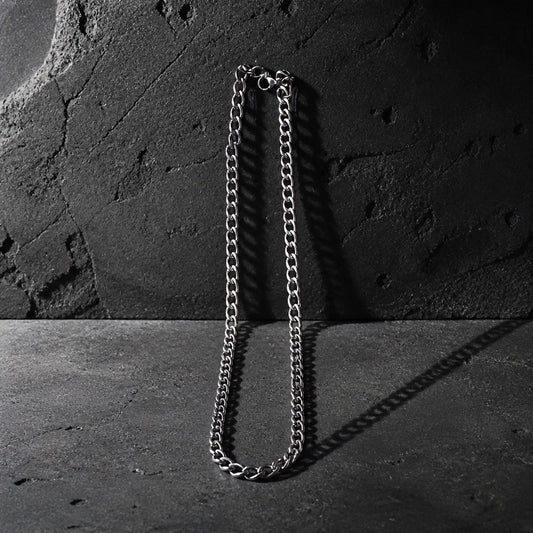 Unisex Stainless Steel Cuban Link Necklace - Silver