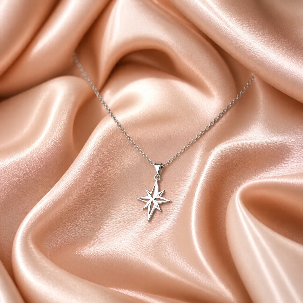 Stainless Steel North Star Pendant Necklace