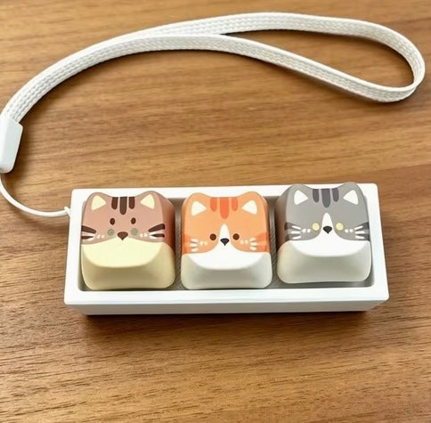 Kawaii Cat Clicker Fidget Toy -  Three-cat design