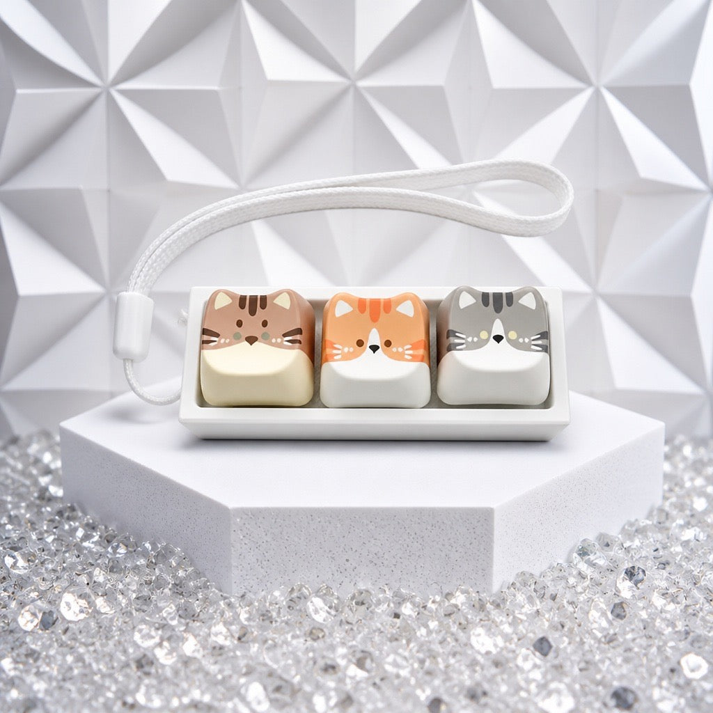 Kawaii Cat Clicker Fidget Toy -  Three-cat design