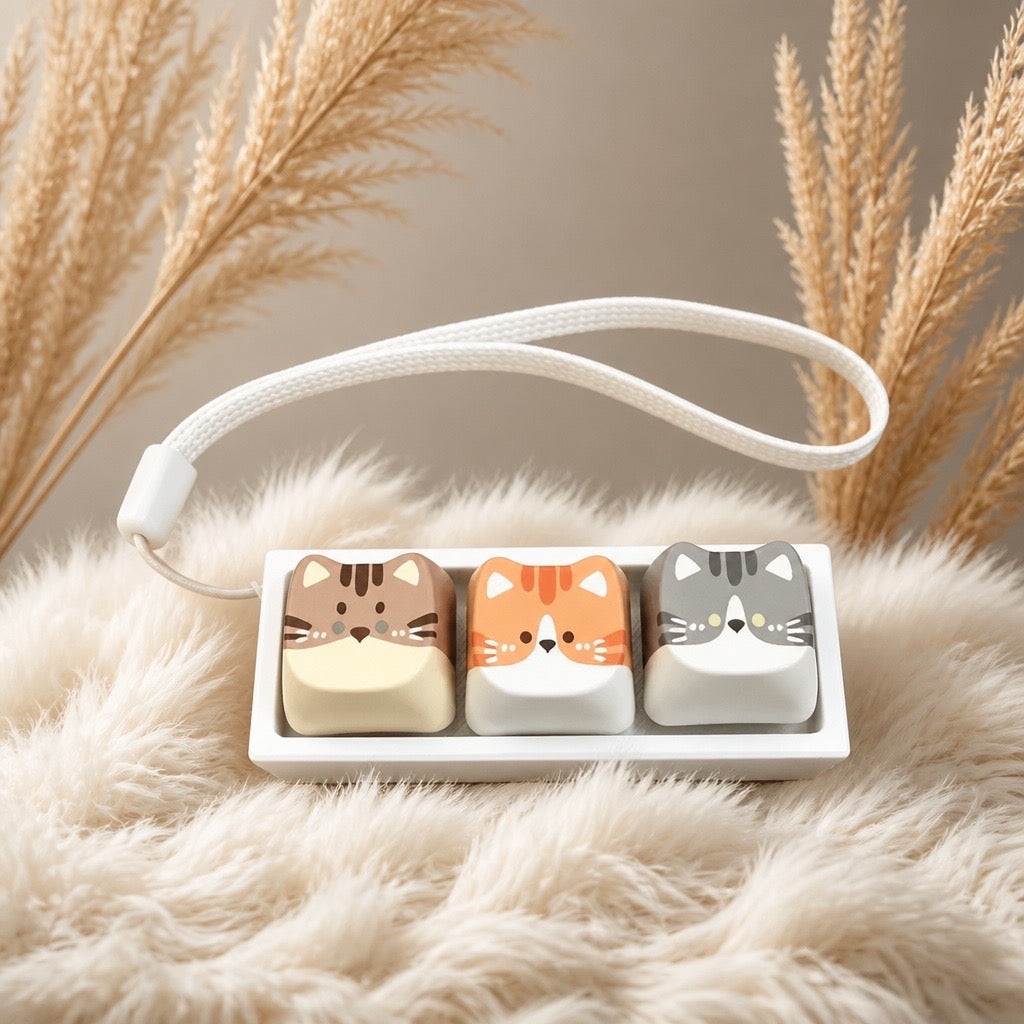 Kawaii Cat Clicker Fidget Toy -  Three-cat design