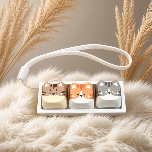 Kawaii Cat Clicker Fidget Toy -  Three-cat design