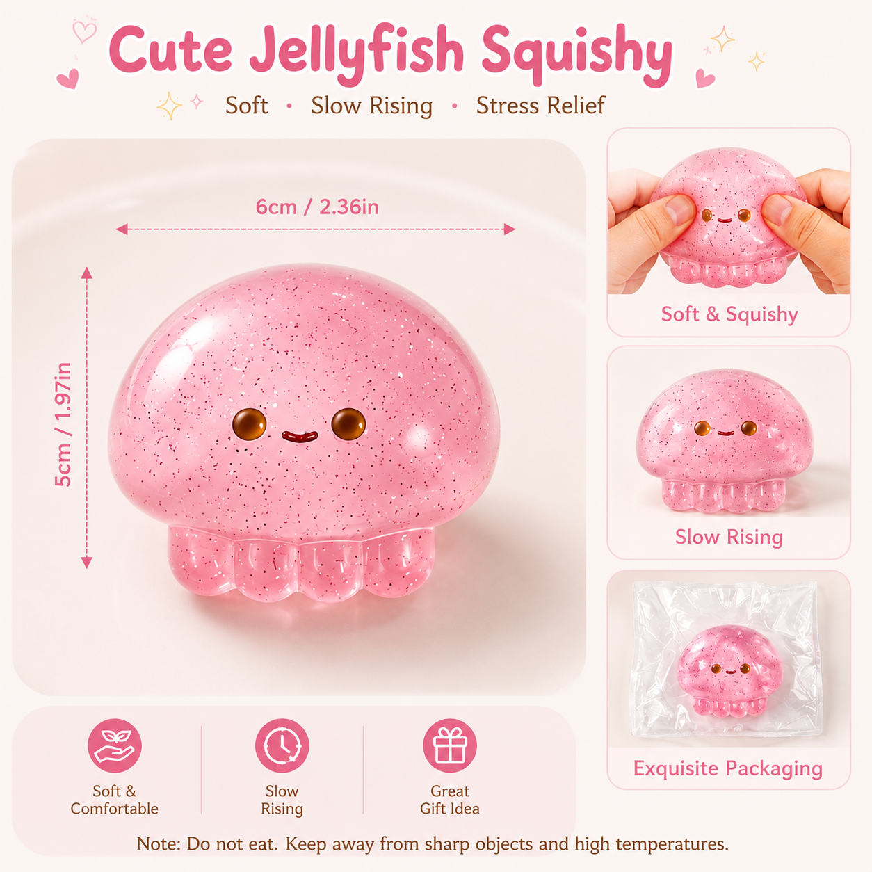 Cute Pink Jellyfish Squishy