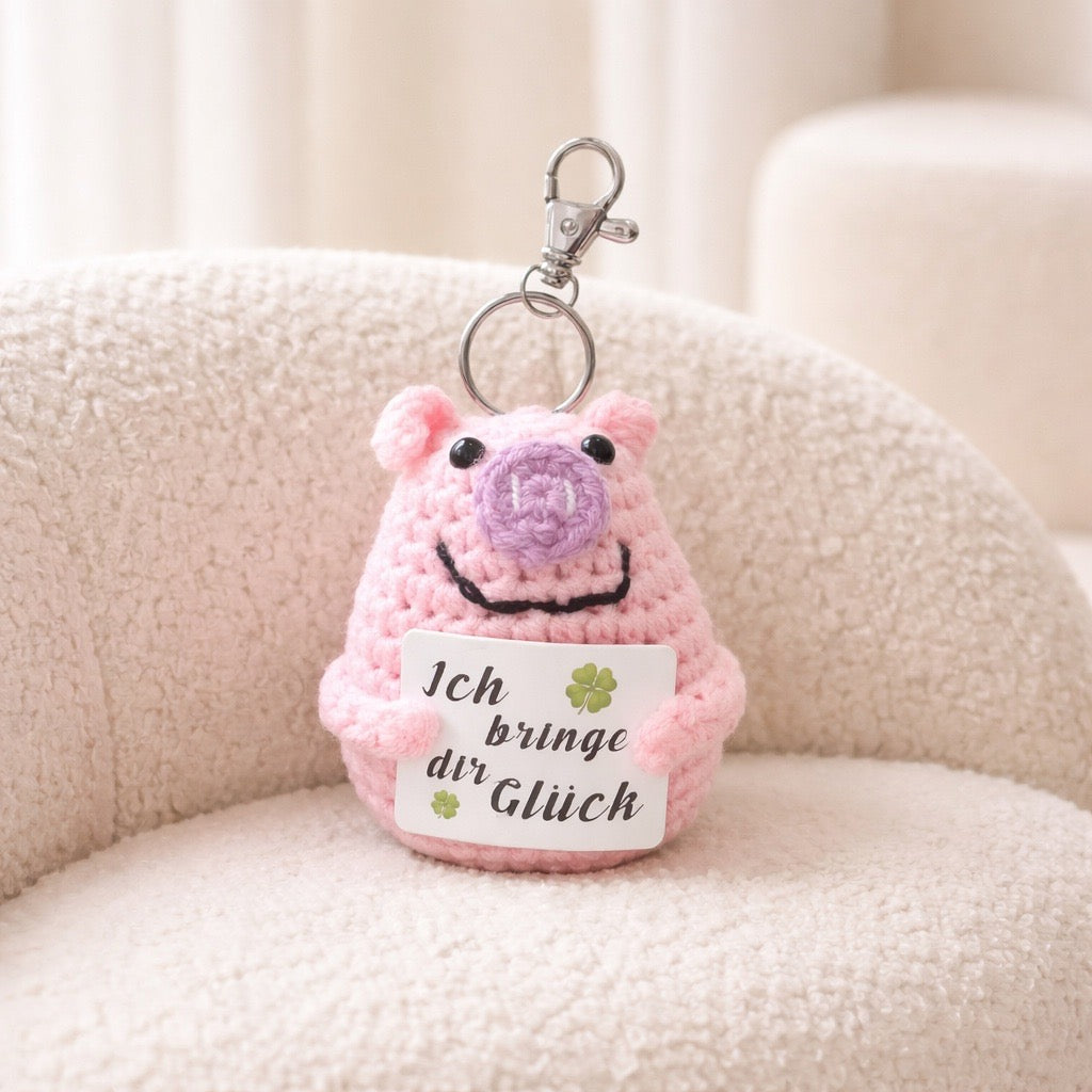 Handmade Positive Animal Crochet Keychain Collection
